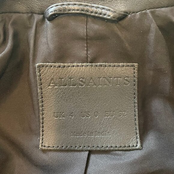 All Saints Women's Leather Biker Jacket - Picture 8 of 8